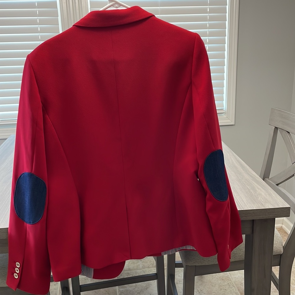 Tommy Hilfiger Red Blazer with Blue Trim - Picture 7 of 7